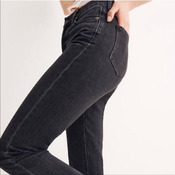 Madewell Rail Straight Skinny Jeans Black 25 x 34